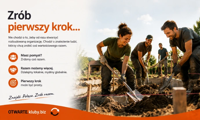 Uczestnicy klubu wspólnie realizują lokalny projekt, pracując przy jego praktycznym wykonaniu.